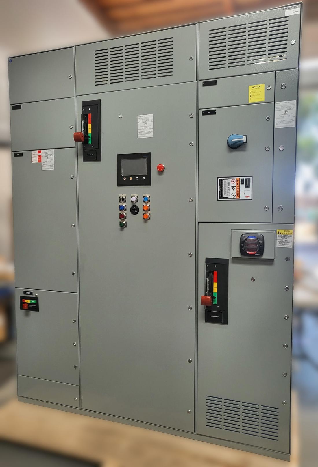 Motor control center lineup, doors closed