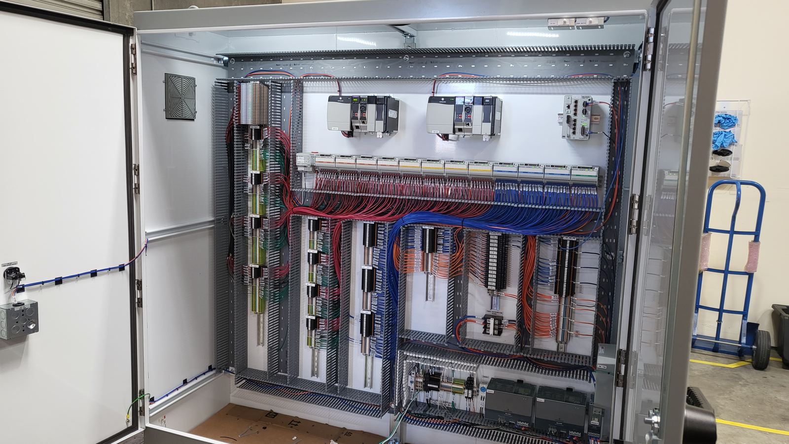 Completed Litus control panel, door open