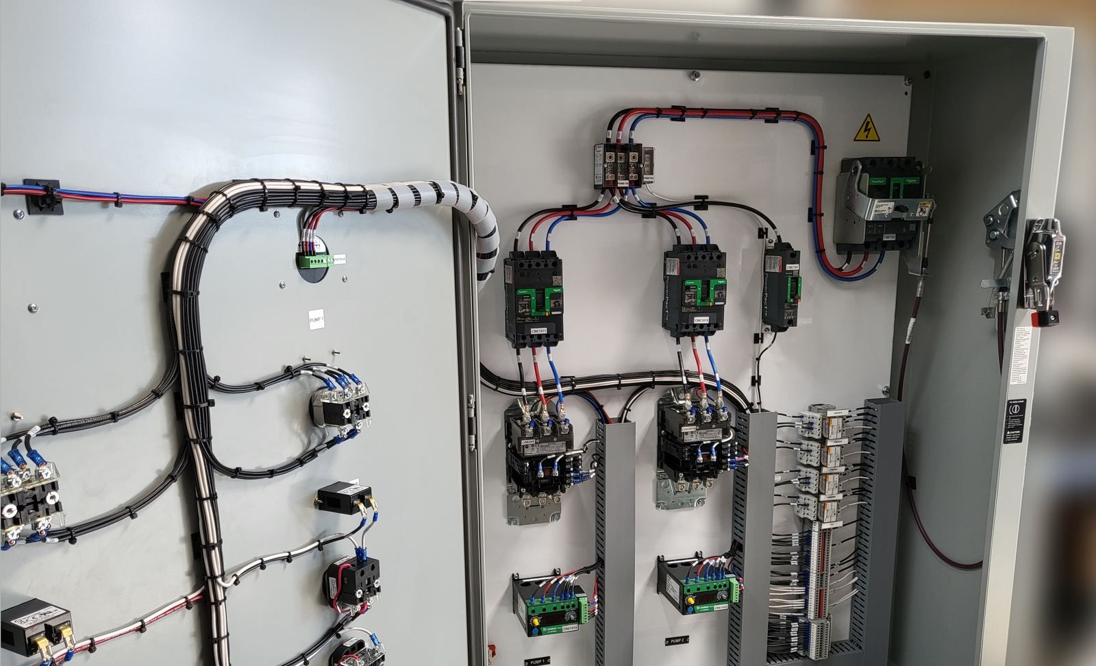 Pump control panel interior