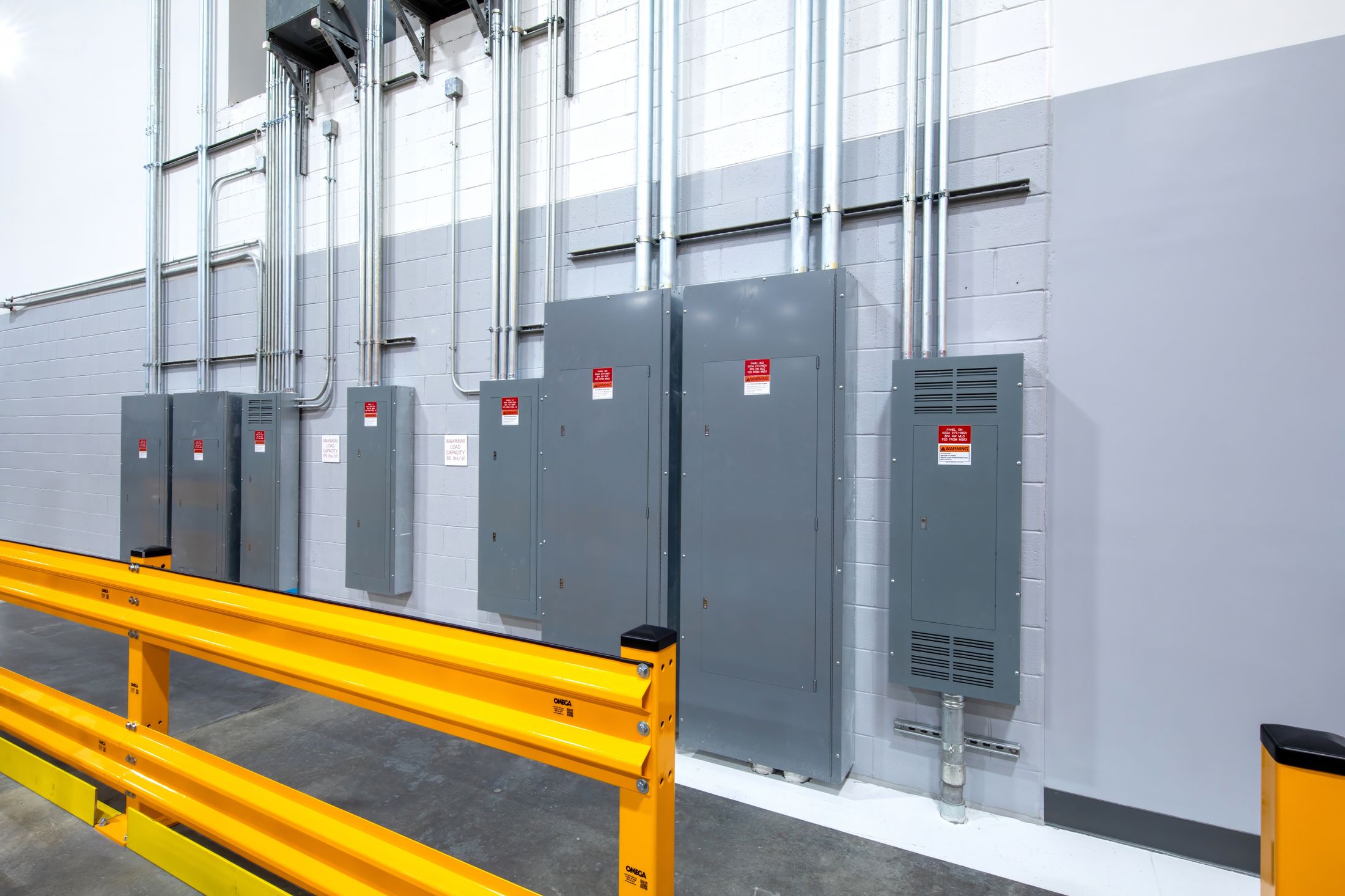 Wall-mounted panelboards and disconnects